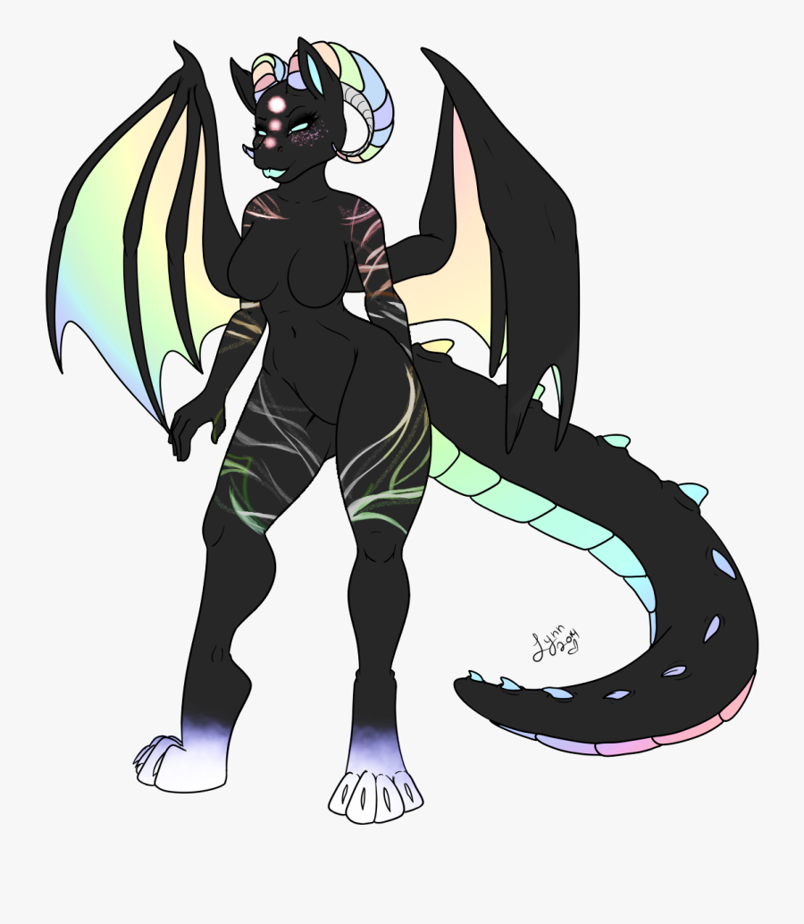 Stained-glass Dragoness - Wolf Dragon Hybrid Furry, Transparent Clipart