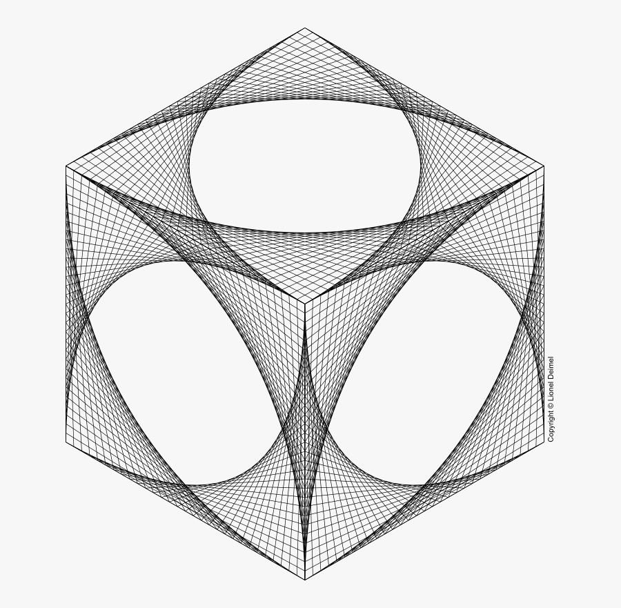 Transparent Cube Png - Curve Stitch Isometric Cube, Transparent Clipart