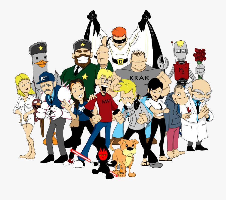 Crowd Clipart Person Comic - Cartoon, Transparent Clipart