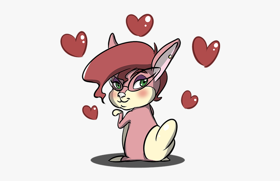Bunny, Animal, Rabbit, White, Pet, Easter, Nature - Conejo Dia De San Valentín, Transparent Clipart