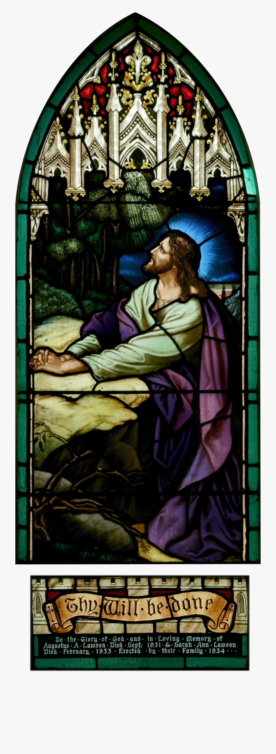 Transparent Stained Glass Window Png - Agony Jesus Garden Stained Glass, Transparent Clipart