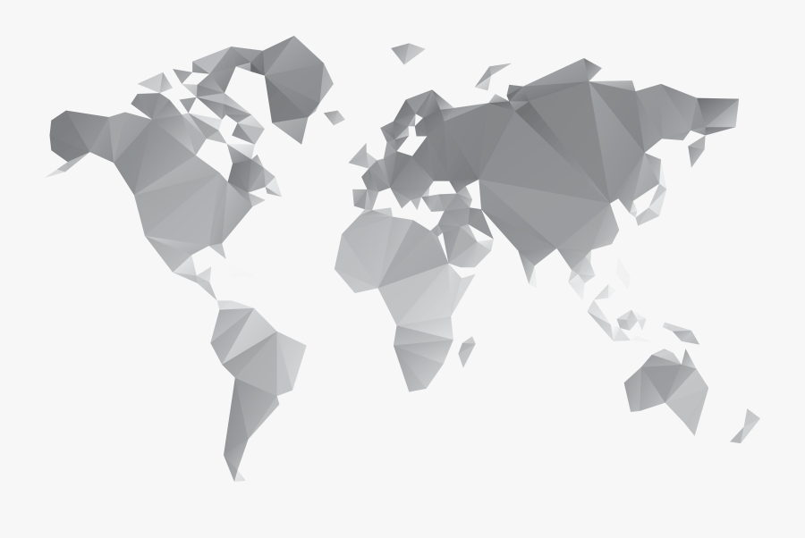 World Png Transparent - World Map Gray Png, Transparent Clipart