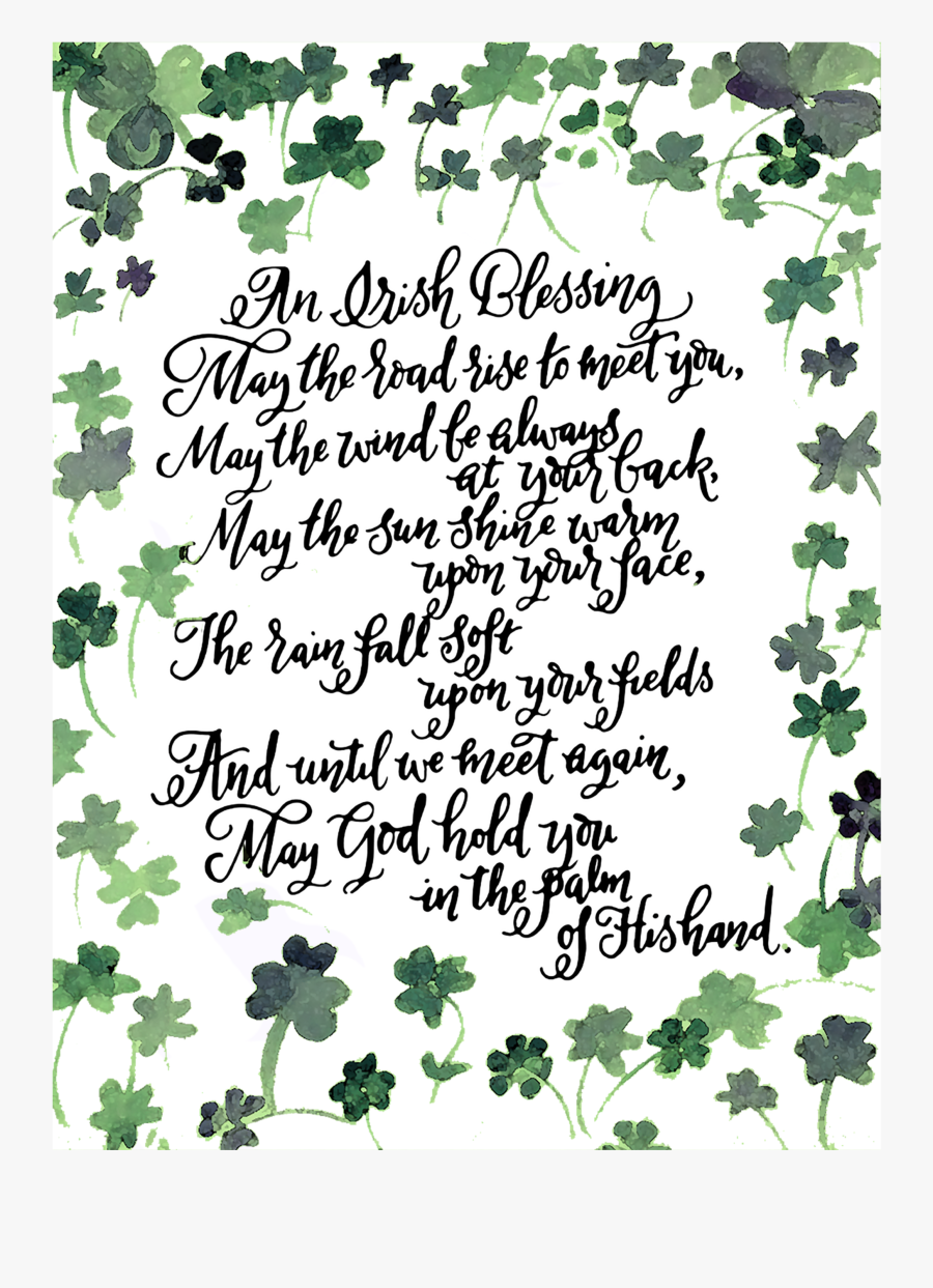 Irishblessings Black Printfile Default Printfile Default - Calligraphy, Transparent Clipart
