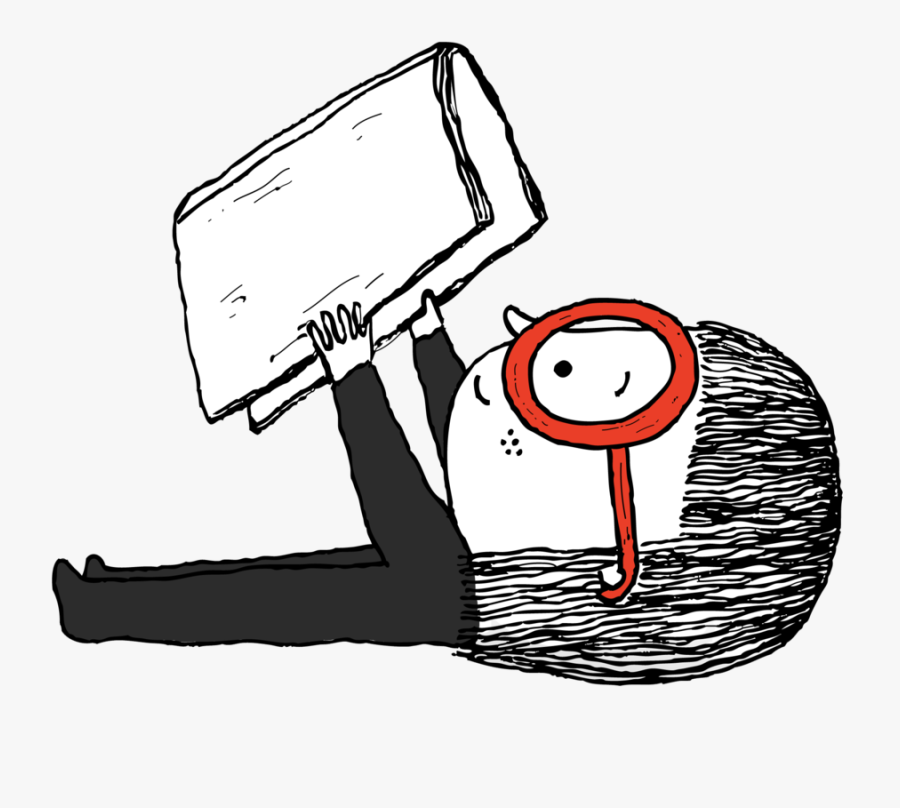 Little Girl Reading A Book Small - Vector Graphics, Transparent Clipart