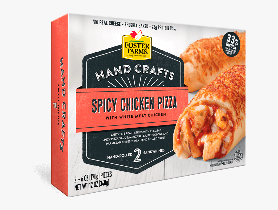 Spicy Chicken Pizza Hand Crafts Sandwich - Foster Farms Chicken Garlic, Transparent Clipart