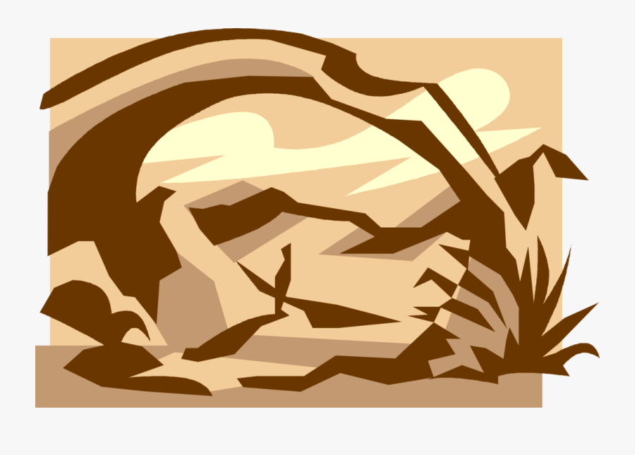 Vector Illustration Of Arches National Park, Utah With - Arches National Park, Transparent Clipart
