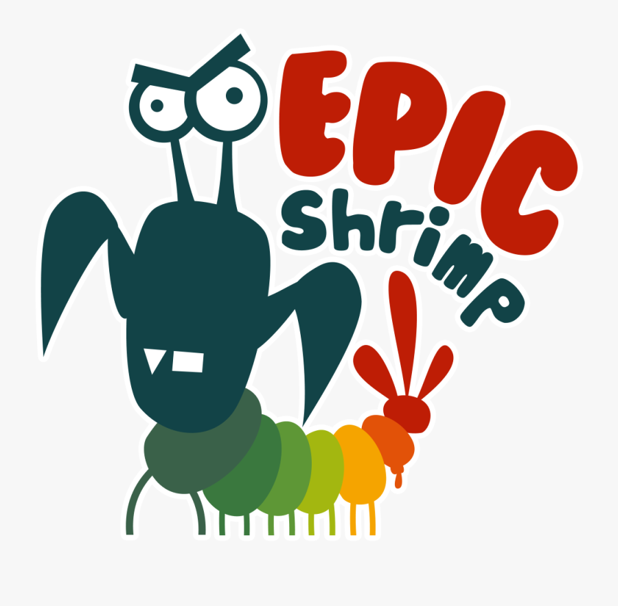 Epic Shrimp Logo With Stroke - Illustration, Transparent Clipart