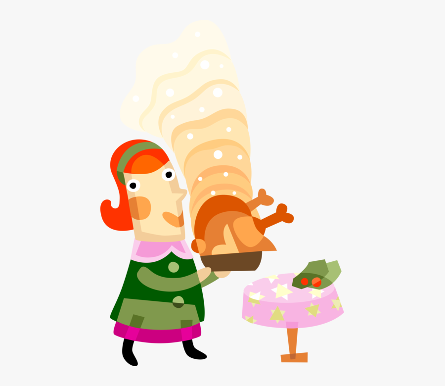 Dinner Vector Christmas - Weihnachtsessen Clipart, Transparent Clipart