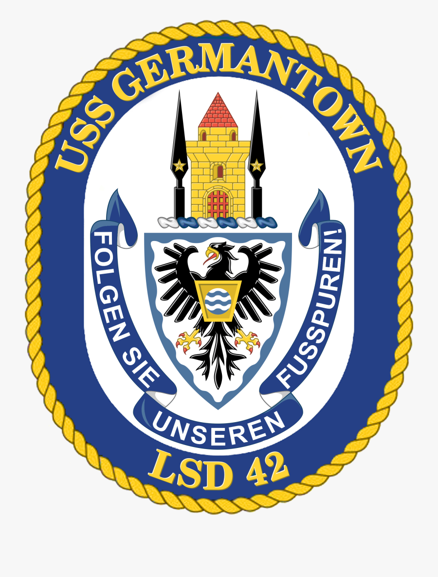 Clip Art File Uss Germantown Crest - Germantown Lsd 42, Transparent Clipart