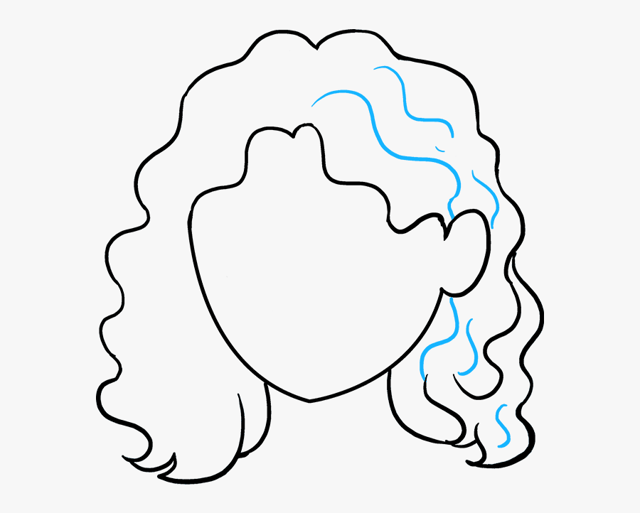 How To Draw Curly Hair - Drawing, Transparent Clipart