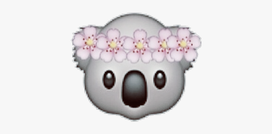 Koala Clipart Transparent Tumblr - Koala Emoji With Flower Crown, Transparent Clipart