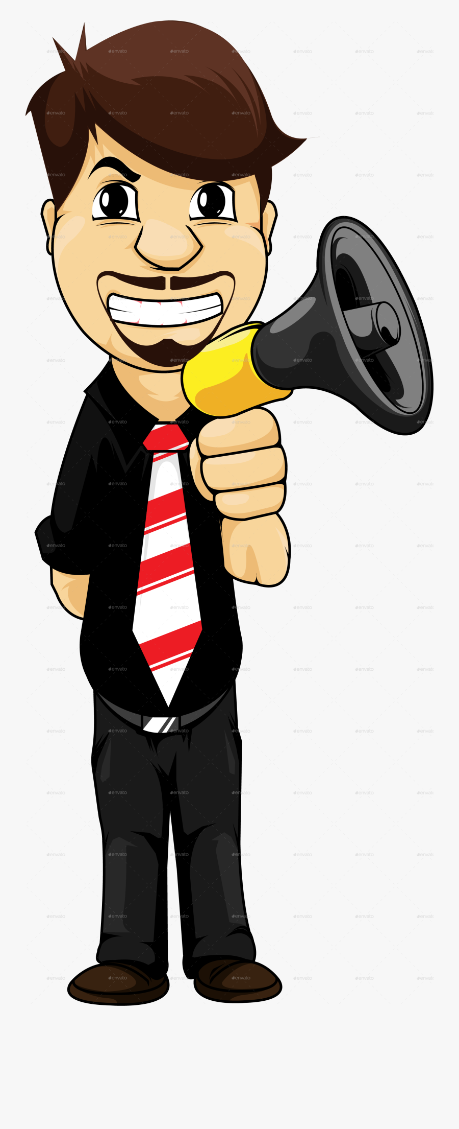 Megaphone Clipart Man - Cartoon, Transparent Clipart