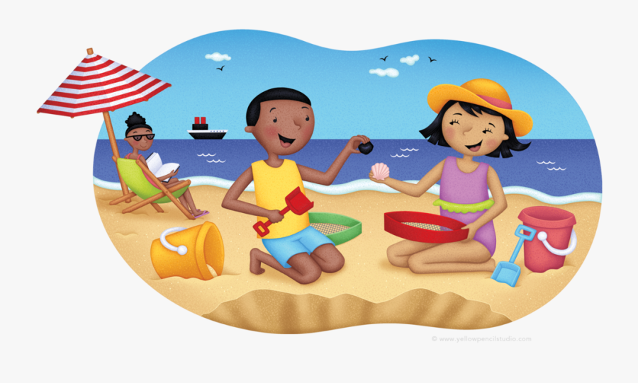 Clip Art Beach Illustration - Go To The Beach Cartoon , Free Transparent Cl...
