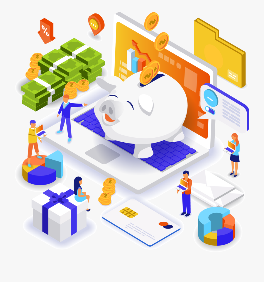 Business Investment Isometric, Transparent Clipart