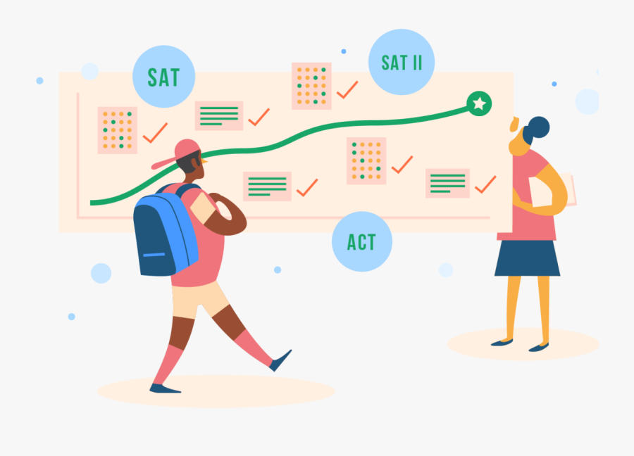 Sat, Sat2, And Act, On A Whiteboard - Illustration, Transparent Clipart