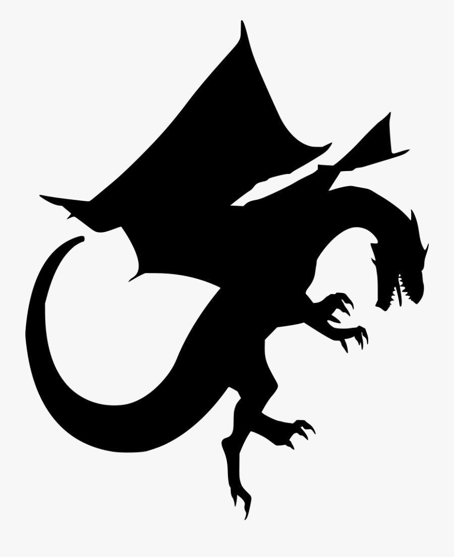 Transparent Dragon Icon Png - Dragon Silhouette Png, Transparent Clipart