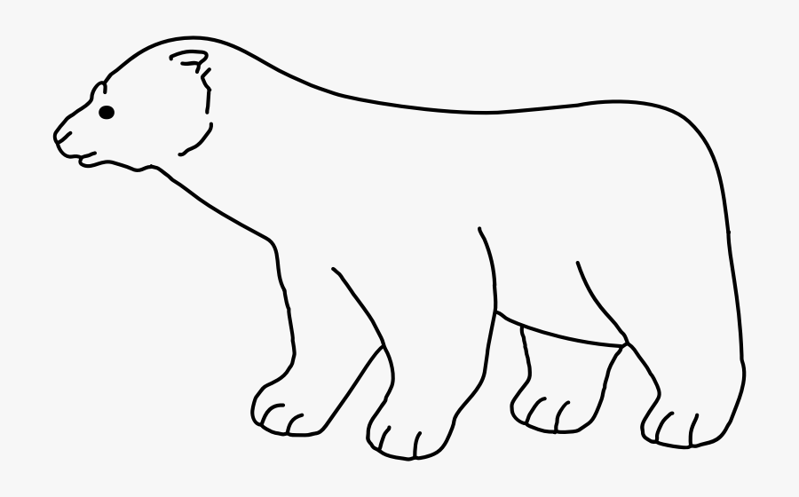 Polar Bear Line Art - Clipart Transparent Background Polar Bear Transparent, Transparent Clipart