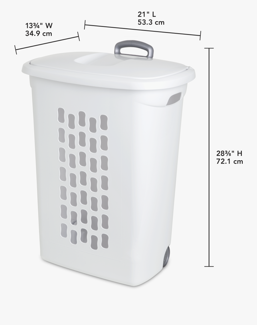 Transparent Laundry Basket Png - Rolling Hamper With Wheels, Transparent Clipart