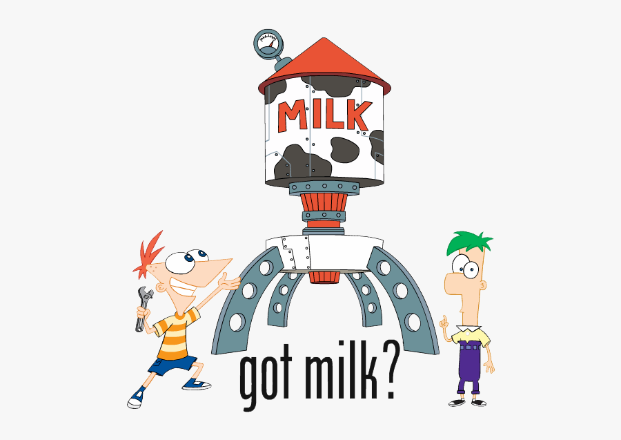 Phineas & Ferb Group Clipart - Got Milk, Transparent Clipart