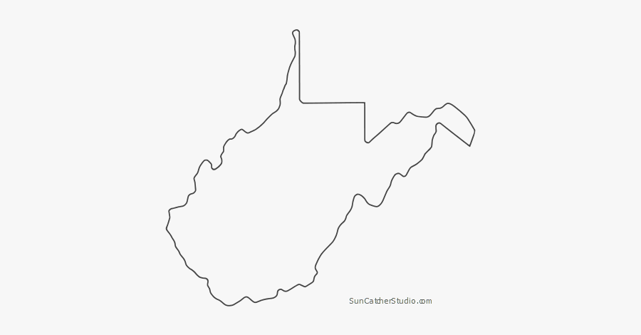 Free West Virginia Outline Thin Border, Cricut Design - West Virginia State Map Outline, Transparent Clipart