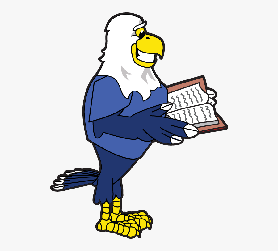 New Caney Eagle Reading - Eagle Reading A Book, Transparent Clipart