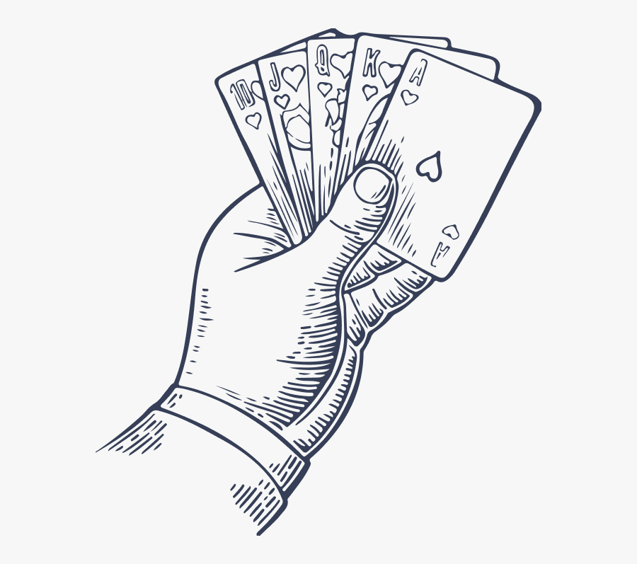 Hand - Hand Holding Royal Flush Drawing, Transparent Clipart