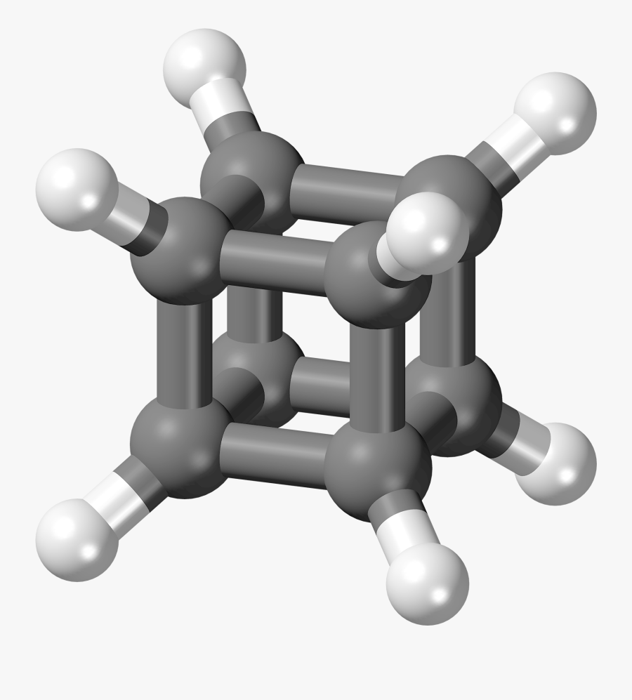 Cubane Molecule Ball - Cyclohexane Ball And Stick Model, Transparent Clipart