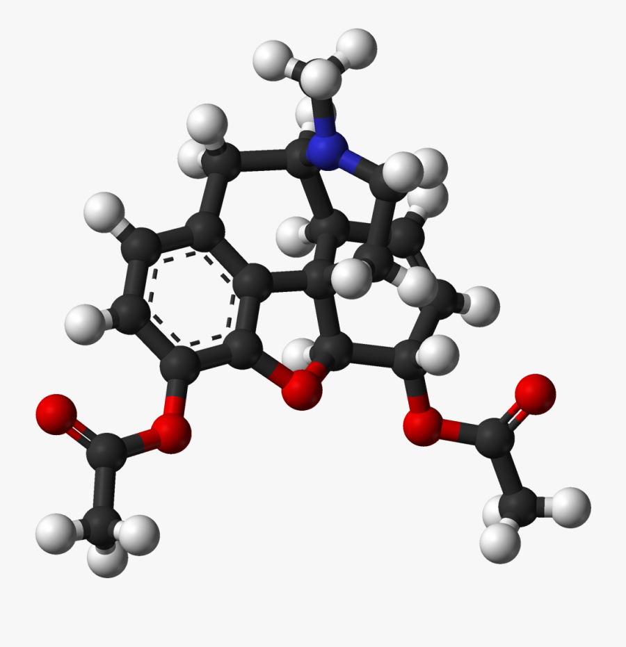 Heroin 3d Balls - Heroin Chemical Structure 3d, Transparent Clipart