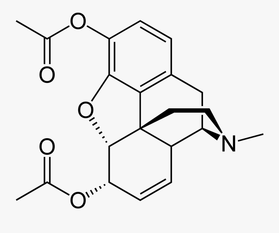 2d Structure Of Heroin, Transparent Clipart
