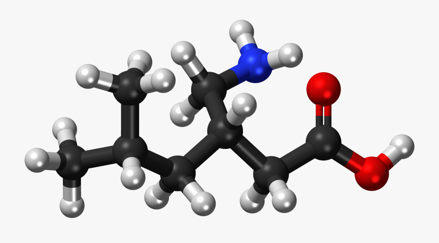 Pregabalin Ball And Stick Model - Acidos Grasos De Cadena Corta, Transparent Clipart