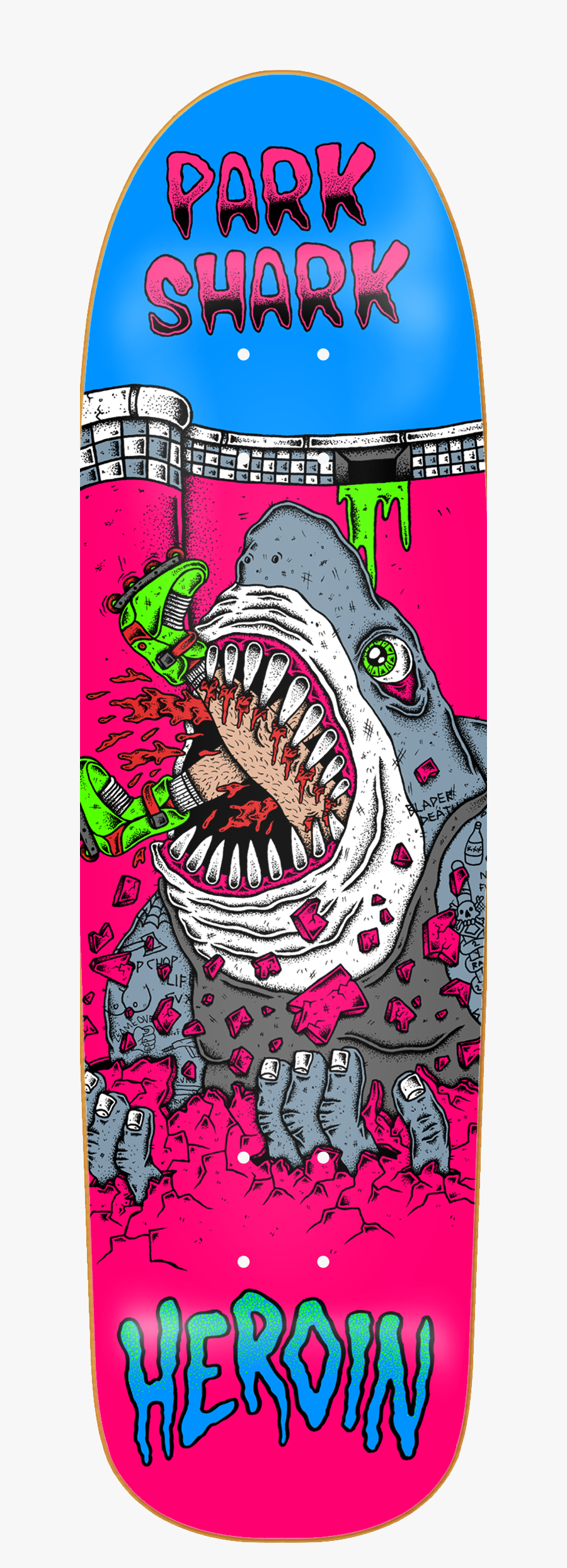 Park Shark Mock - Heroin Skateboards Road Shark, Transparent Clipart