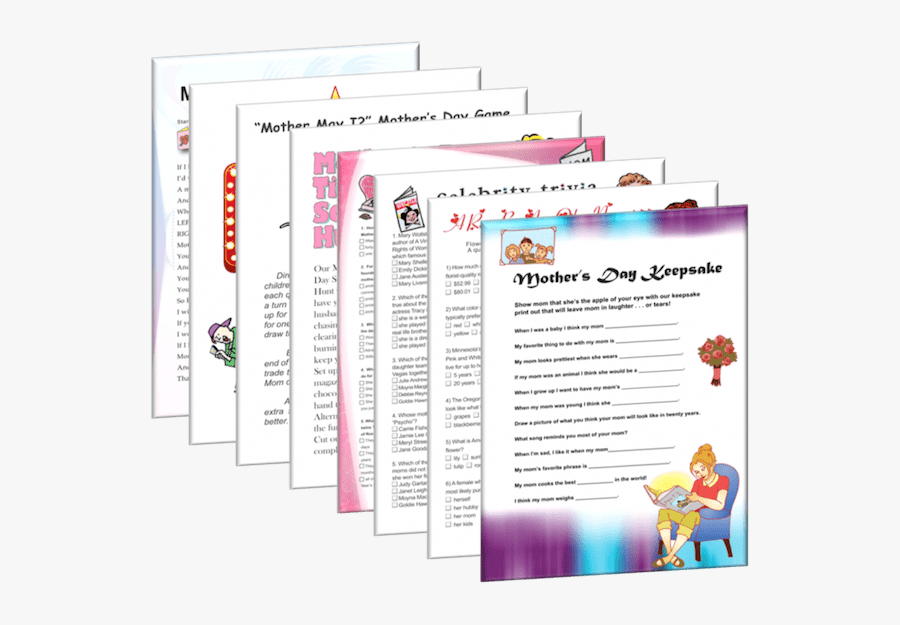 Printable Mothers Day Games - Paper, Transparent Clipart