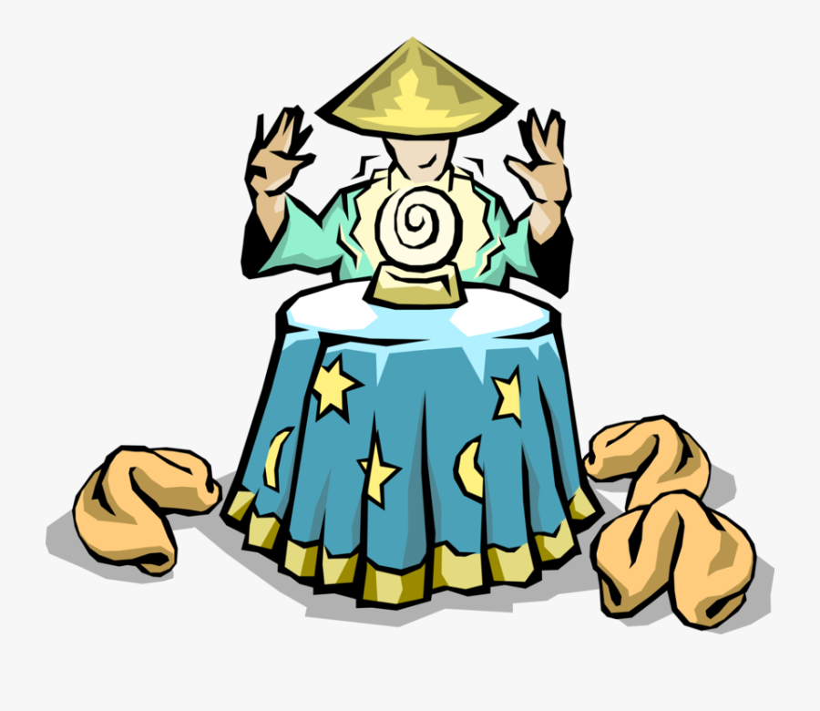 Vector Illustration Of Chinese Fortune Teller With - Chinese Fortune Teller Clipart, Transparent Clipart