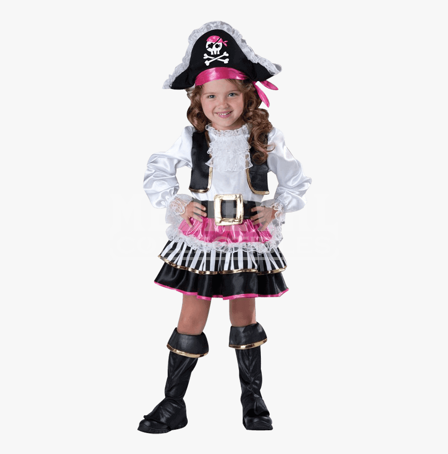 Clip Art Halloween Costumes Pirate Girls - Toddler Girl Pirate Costume, Transparent Clipart