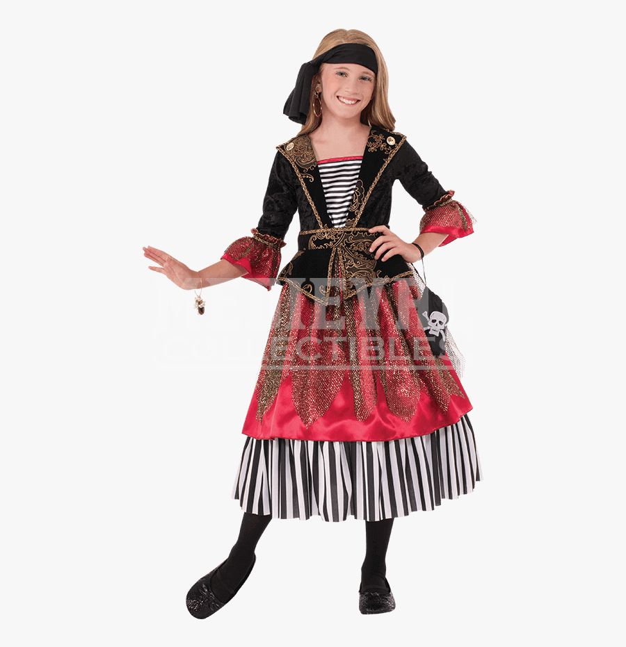 Clip Art Halloween Costumes Pirate Girls - Pirate Girl, Transparent Clipart