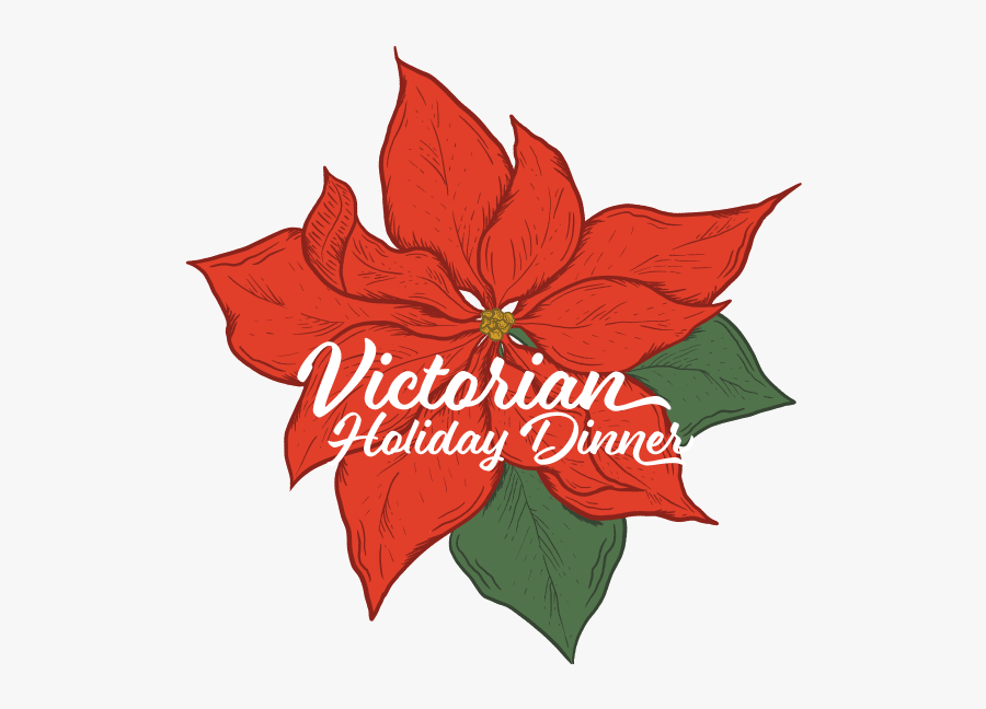 Victorian Holiday Dinner - Poinsettia, Transparent Clipart