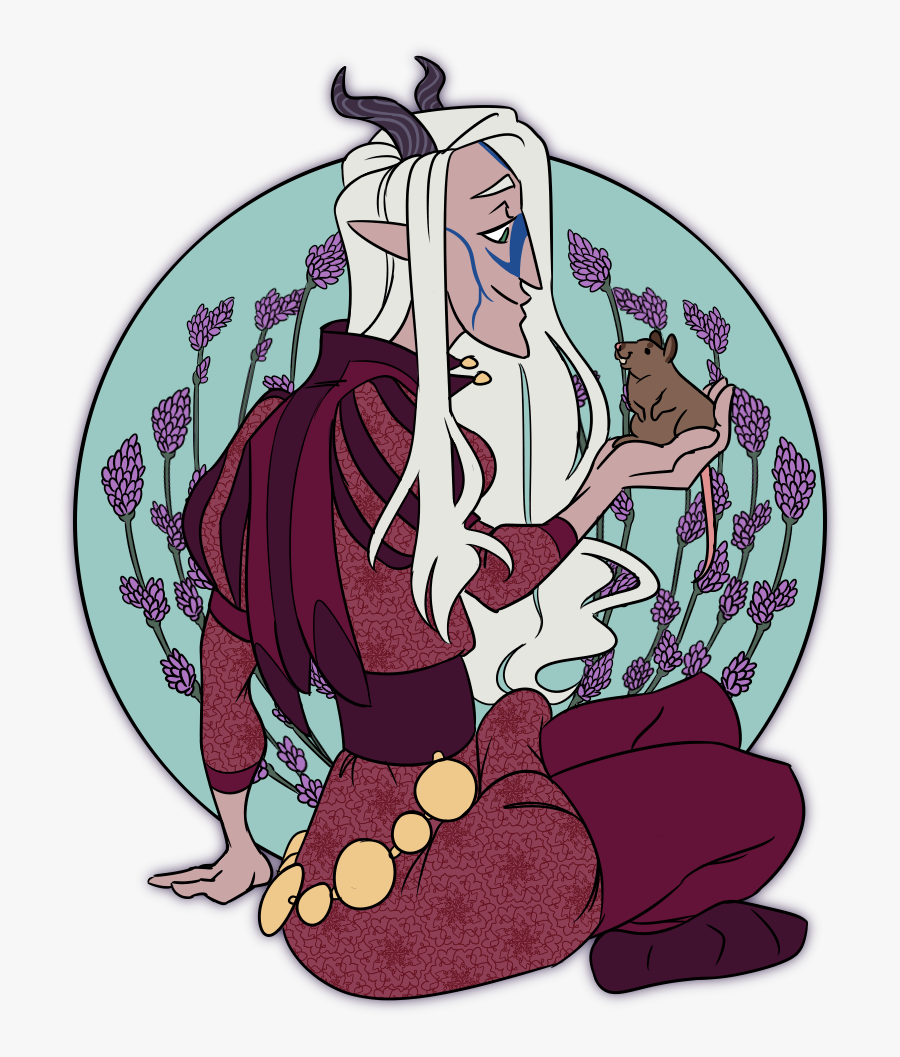 “my Moonshadow Elf, Yavarae, With His Hair Down, And - Cartoon, Transparent Clipart