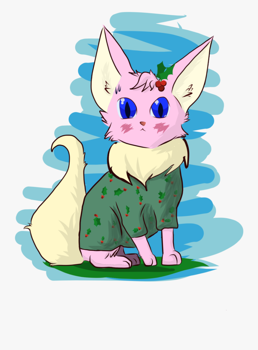 Sheba In Her Ugly Christmas Sweater - Cartoon, Transparent Clipart