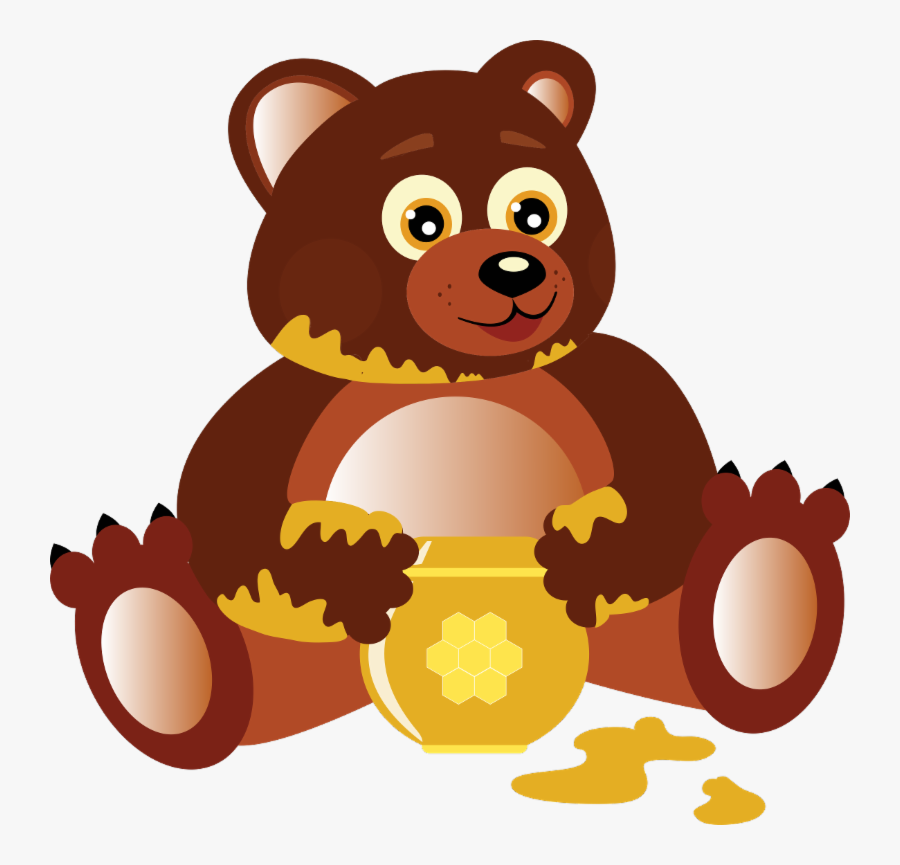 Bear With Some Honey, Transparent Clipart