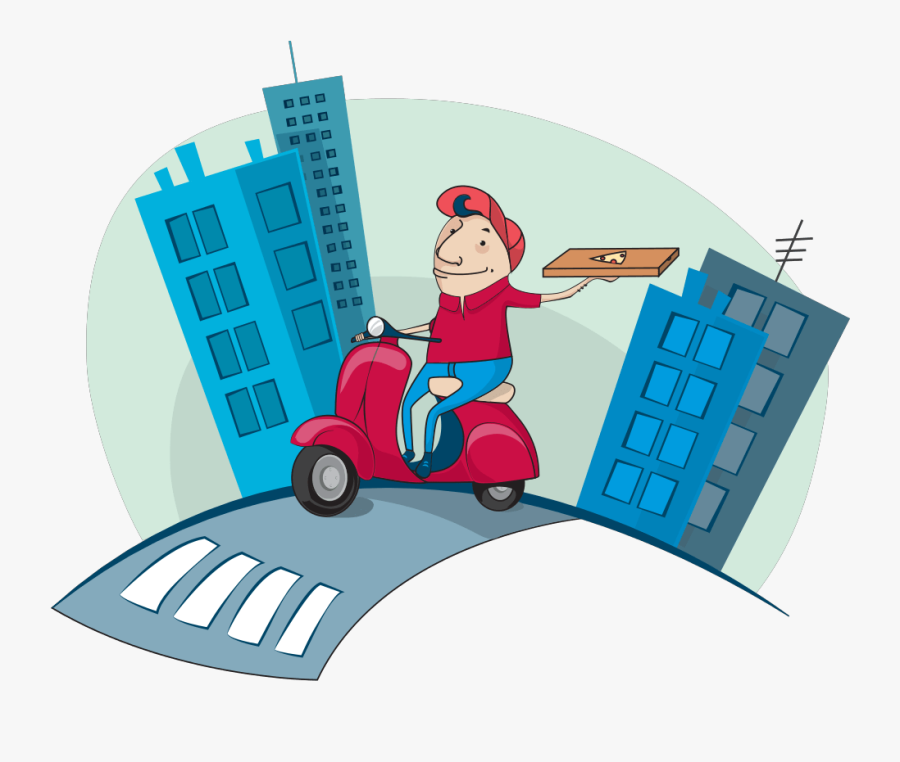 Food Delivery Cartoon, Transparent Clipart