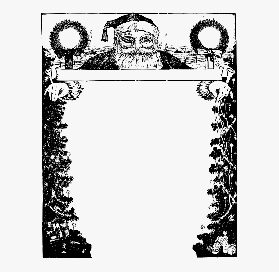 Santa Xmas Frame - Illustration, Transparent Clipart