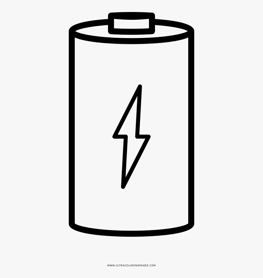 Battery Coloring Page Download, Transparent Clipart