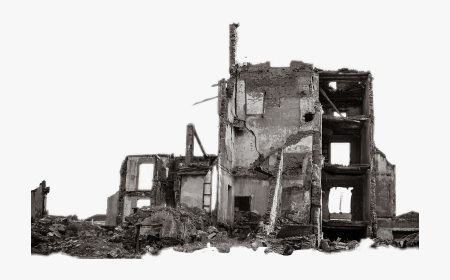 Blackandwhite House Edificio Ruinas Allpicsart Freetoedit - Building Ruins Png, Transparent Clipart
