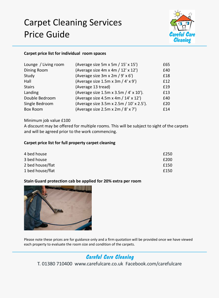 Cleaning Price List Template Free Carpet Templates - House Cleaning Price List Pdf, Transparent Clipart