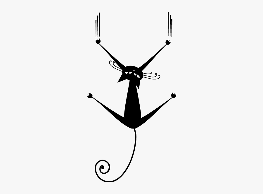 Black Cat Silhouette, Transparent Clipart