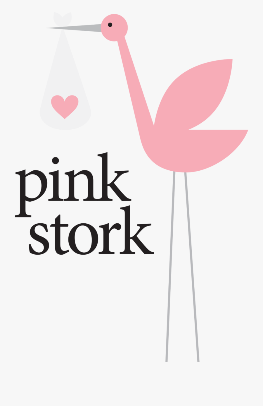 Pink Stork Logo, Transparent Clipart