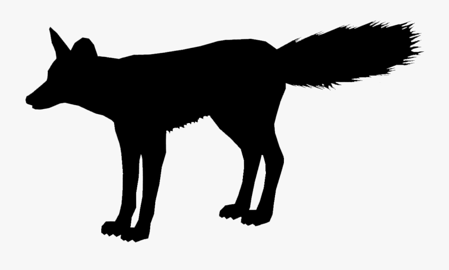 Red Fox Fauna Silhouette Black M - Dog, Transparent Clipart