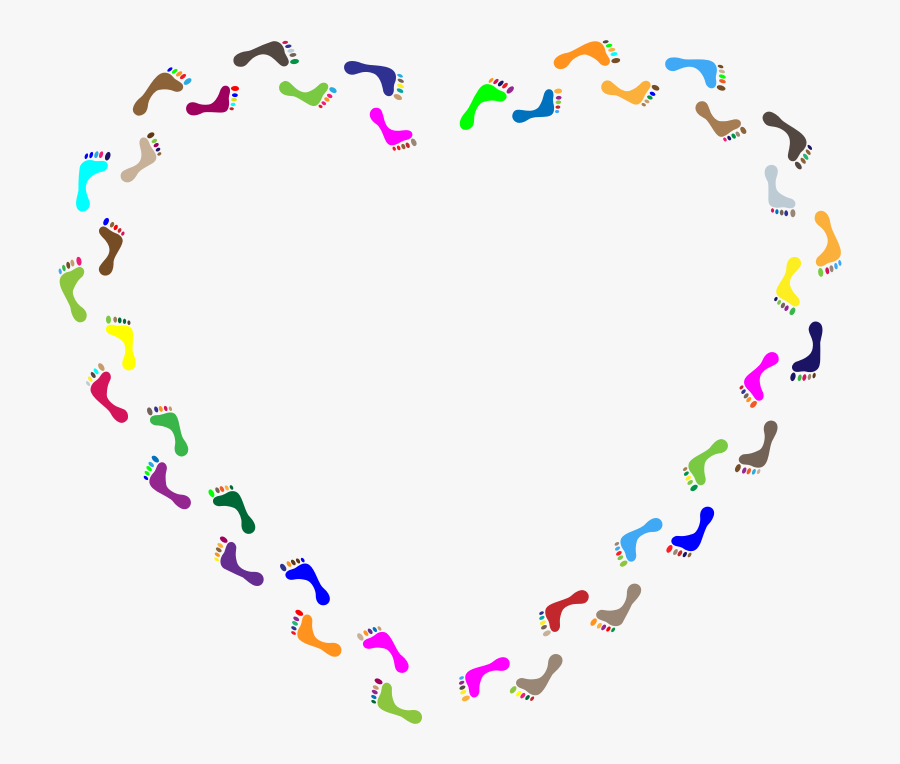 Feet Silhouette Heart Prismatic, Transparent Clipart