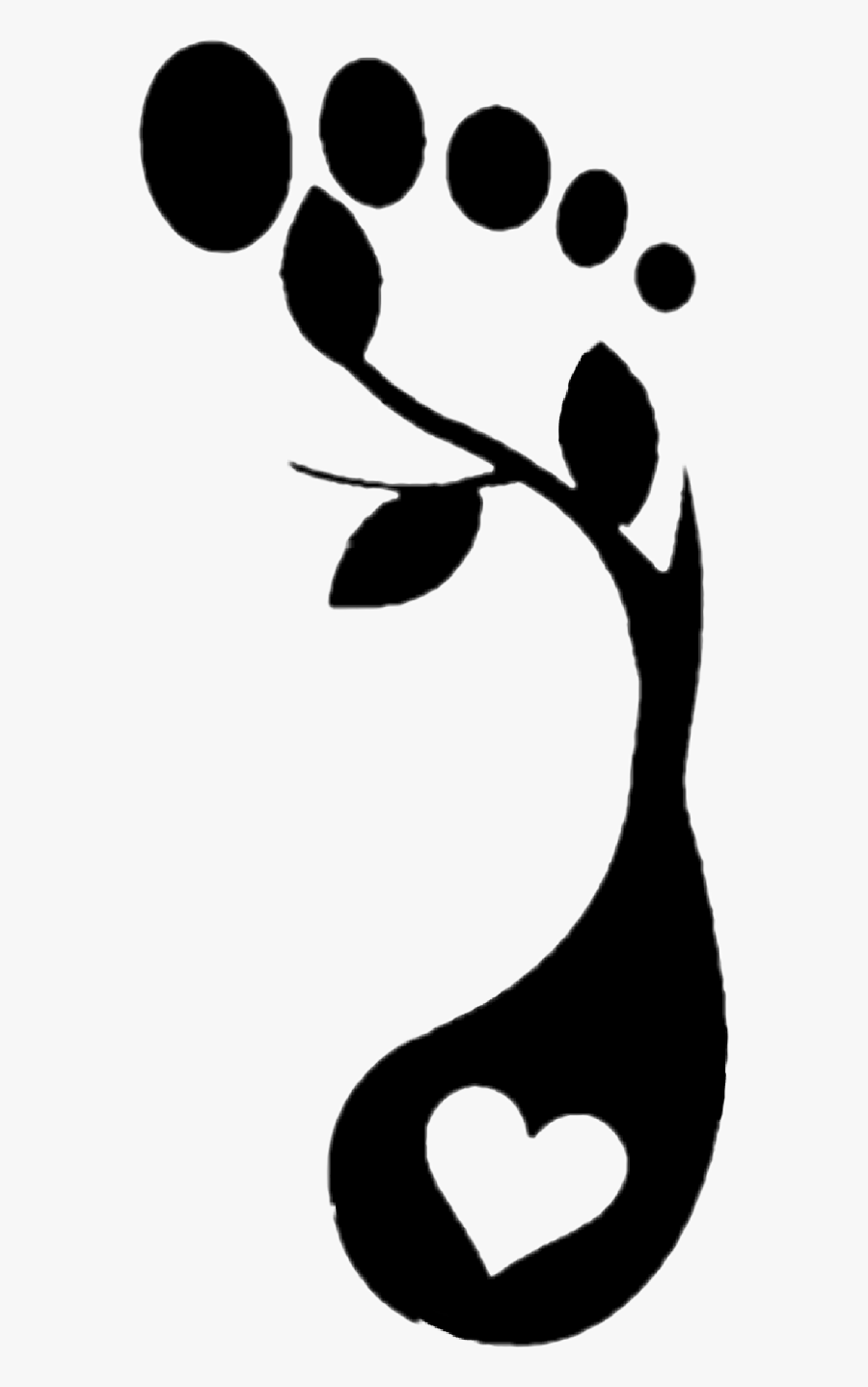 #ftestickers #footprint #foot #leaf #silhouette #blackandwhite - Drawing, Transparent Clipart
