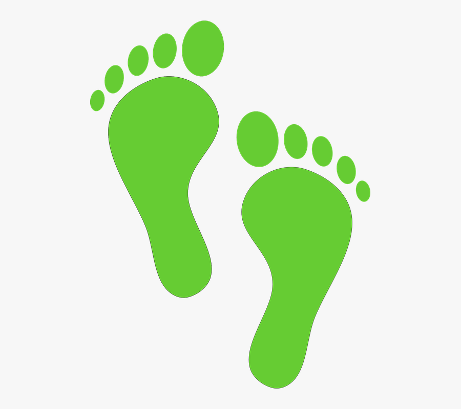 Footprints, Toes, Foot, Silhouette, Green, Man, Human, Transparent Clipart